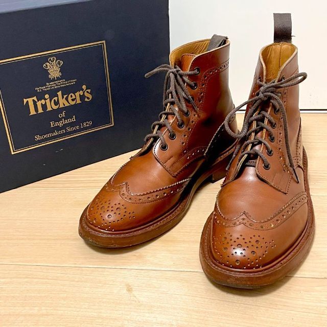 Trickers - トリッカーズ モールトン カントリーブーツ マロン UK8 ...