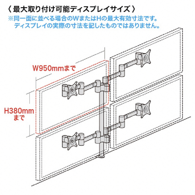 【送料込】 サンワサプライ CR-LA904N 水平多関節液晶モニターアーム 2