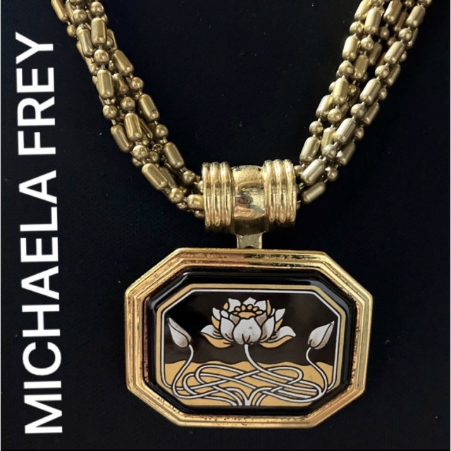 良品 ミカエラフレイ ネックレス 花柄 MICHAELA FREY ゴールド が大