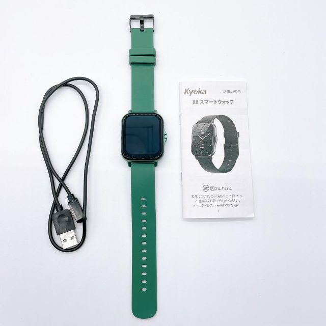 お得割　Kyoka スマートウォッチ X8 グリーン メンズ レディース メンズの時計(腕時計(デジタル))の商品写真