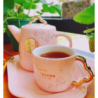 22年桜シリーズ中国スターバックス 桜カササギお茶ポット\u0026カップ