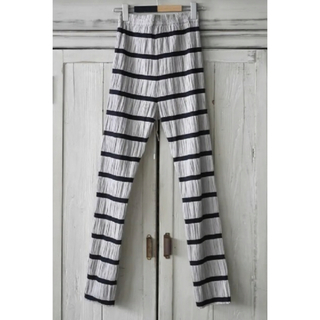 pelleq Shirring striped trousers