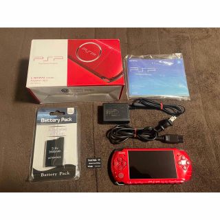 プレイステーションポータブル(PlayStation Portable)のPSP-3000   レッド　4GB    2番(携帯用ゲーム機本体)