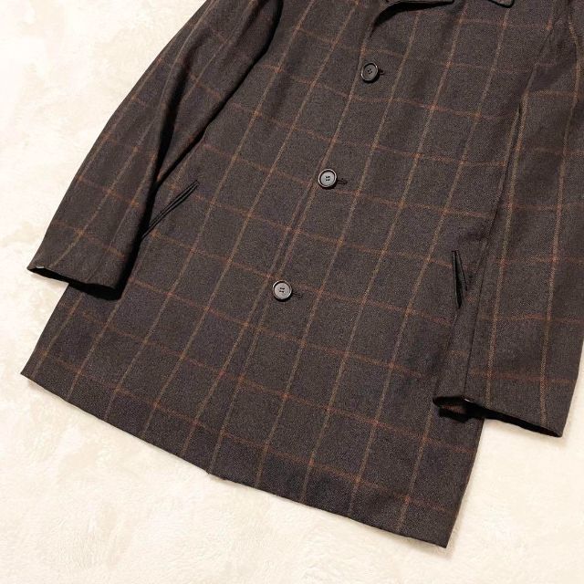 キートン Kiton コットン リバーシブル ステンカラーコート ブラウンxベージュ【サイズ50】【メンズ】