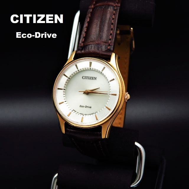 CITIZEN Eco-Drive ソーラー腕時計 レザーベルト | フリマアプリ ラクマ