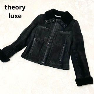 613 美品 theory luxeジャケットコート ファー ライナー 黒 40