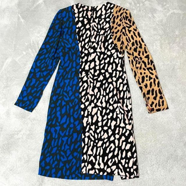 【タグ付き新品】 DVF シルク　レーヨン　レオパード柄　マルチカラー　ワンピ 6