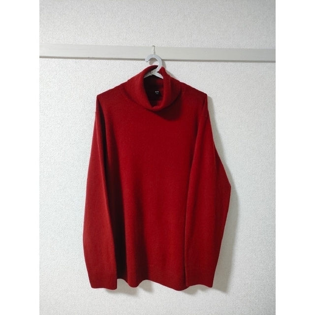 UNIQLO メンズ カシミヤタートルネックセーター 赤色 450544 L