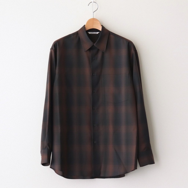 auralee super light wool check shirts 3