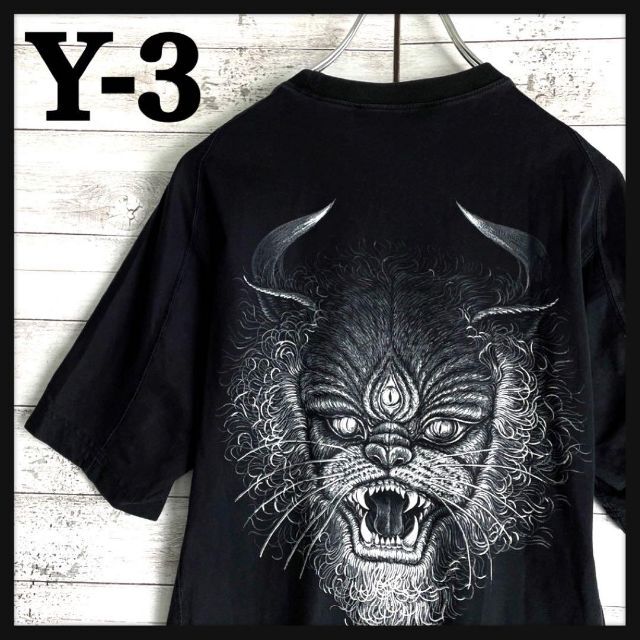 6951【希少デザイン】Y-3☆ビッグロゴ定番カラーtシャツ入手困難　人気　美品