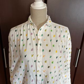 フラボア(FRAPBOIS)のフラボア　白シャツ　デザインシャツ　チュニック丈　綿100(シャツ/ブラウス(長袖/七分))