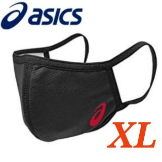 アシックス(asics)のASICS LOGO マスク1枚 アシックス フェイスカバー 黒/ロゴ赤 XL(その他)