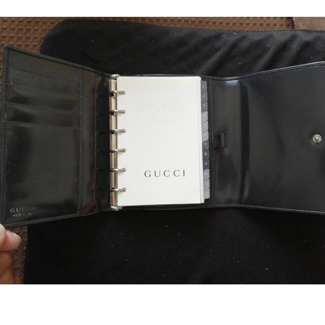 Gucci(グッチ)のGUCCI グッチ 手帳 レザー 黒 ノート 筆記具 事務用品 メンズのファッション小物(手帳)の商品写真