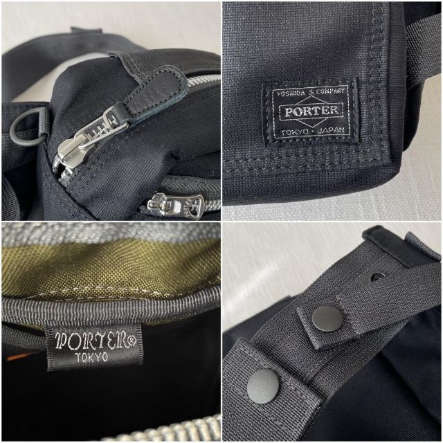 PORTER(ポーター)の極美品 ポーター フライングエース ファニーパック ショルダーバッグ 小さめ 黒 メンズのバッグ(ボディーバッグ)の商品写真