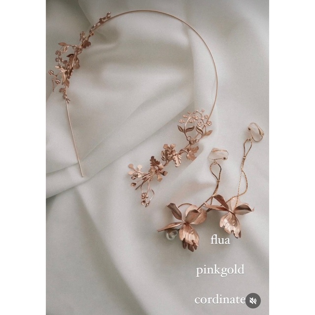 flua pinkgold swing ブライダルアクセサリーピアス