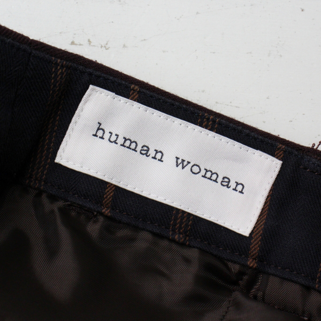 HUMAN WOMAN(ヒューマンウーマン)の2022AW human woman ヒューマンウーマン 2WAYストレッチスリムテーパードパンツ SS/ブラウン【2400013247887】 レディースのパンツ(カジュアルパンツ)の商品写真