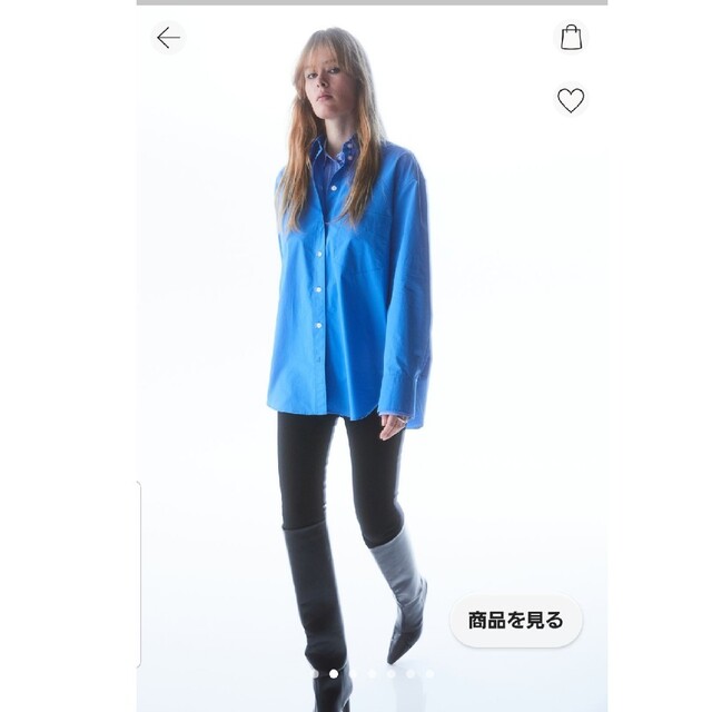 H&M(エイチアンドエム)のH&M　コットンポプリンシャツ レディースのトップス(シャツ/ブラウス(長袖/七分))の商品写真