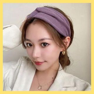 センタークロスターバン　ヘアバンド　①パープル　紫(ヘアバンド)