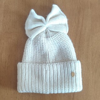 プティマイン(petit main)の【プティマイン】ニット帽ホワイト52サイズ(帽子)