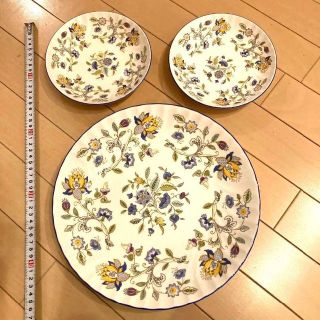 【4月25日まで】Minton ハンドホールブルー　大皿　1枚、中皿　2枚セット(食器)