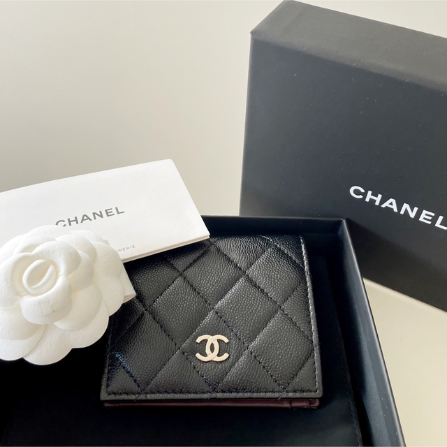 高品質の激安 CHANEL シャネル ブラック コンパクト財布 コンパクト