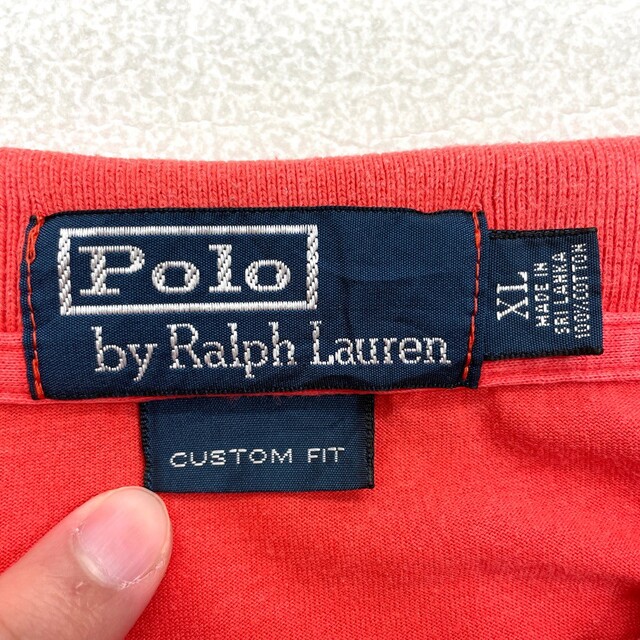 Ralph Lauren(ラルフローレン)の【中古】 ゆうパケット対応 ポロ ラルフローレン Polo by Ralph Lauren ポロシャツ 半袖 ワンポイント ロゴ 刺繍 サイズ：XL バーミリオン 古着 中古 mellow CUSTOM FIT メンズのトップス(ポロシャツ)の商品写真