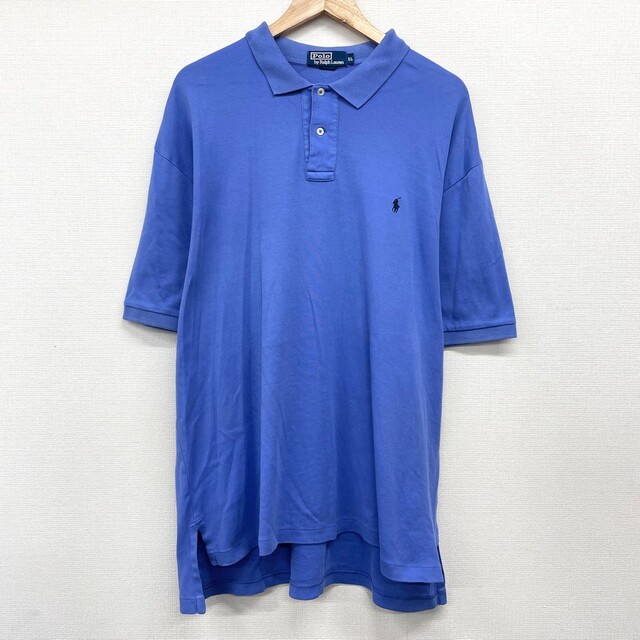 Ralph Lauren(ラルフローレン)の【中古】 ゆうパケット対応 ポロ ラルフローレン Polo by Ralph Lauren ポロシャツ 半袖 ワンポイント ロゴ 刺繍 サイズ：XL ブルーグレー系 古着 中古 mellow メンズのトップス(ポロシャツ)の商品写真