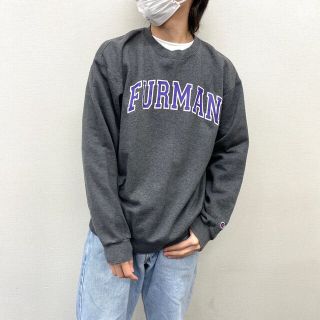 チャンピオン(Champion)の【中古】 チャンピオン Champion スウェットシャツ プルオーバー トレーナー カレッジロゴ プリント 長袖 サイズ：L チャコールグレー 古着 中古 mellow(スウェット)