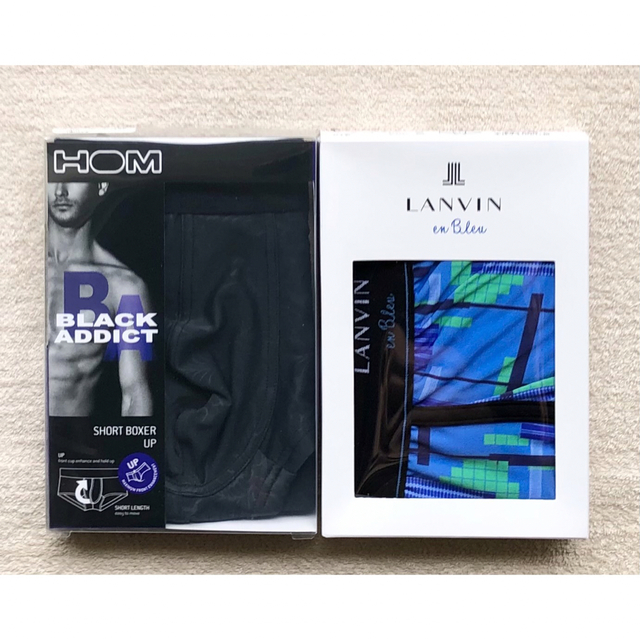 HOM＆LANVIN en Bleu ボクサーパンツ Ｌサイズ ローライズ 2枚