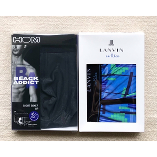 HOM＆LANVIN en Bleu ボクサーパンツ Ｌサイズ ローライズ 2枚(ボクサーパンツ)