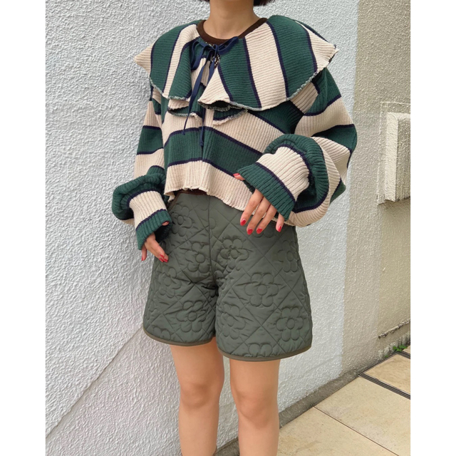 フラワーキルティングショートパンツあさぎーにょpoppy