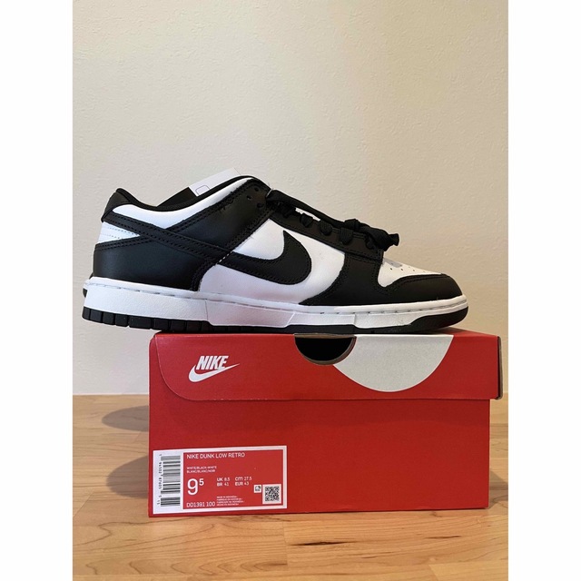 NIKE Dunk Low Retro NIKE DUNK LOW RETRO "WHITE/BLACK" 27.5cm