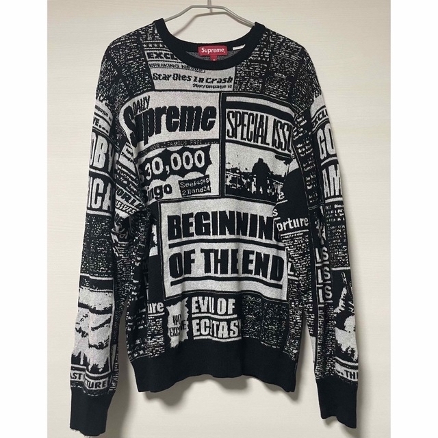 Supreme 18FW Newsprint Sweater