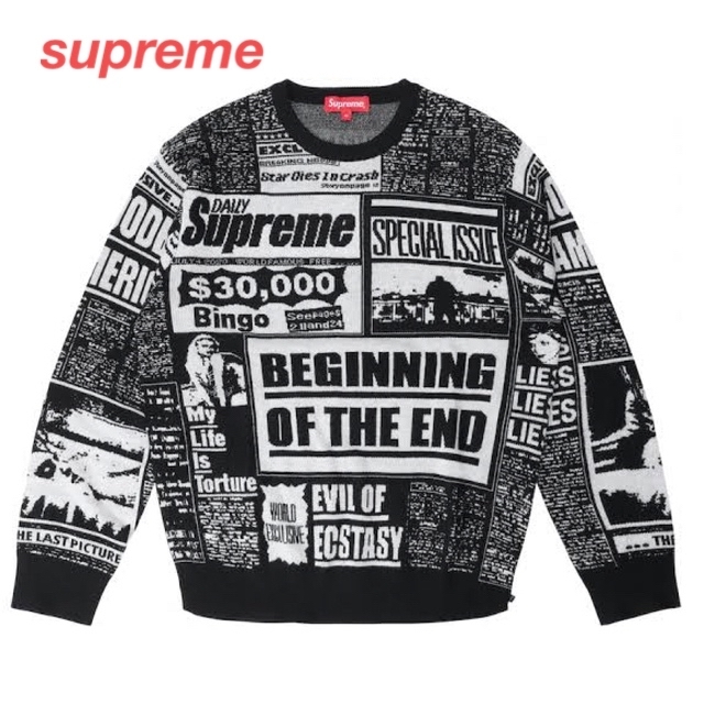 Supreme - Supreme 18FW Newsprint Sweater の通販 by める's shop ...