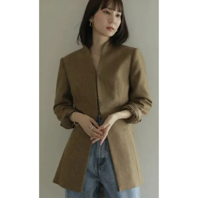 専用waist shape color nep tweed jacket