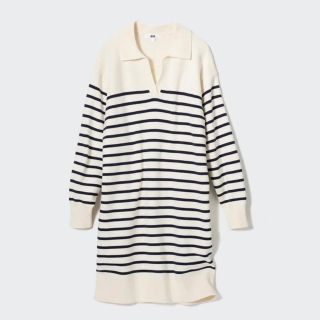 ユニクロ(UNIQLO)のUNIQLO スムースコットンボーダーニットワンピース(ひざ丈ワンピース)