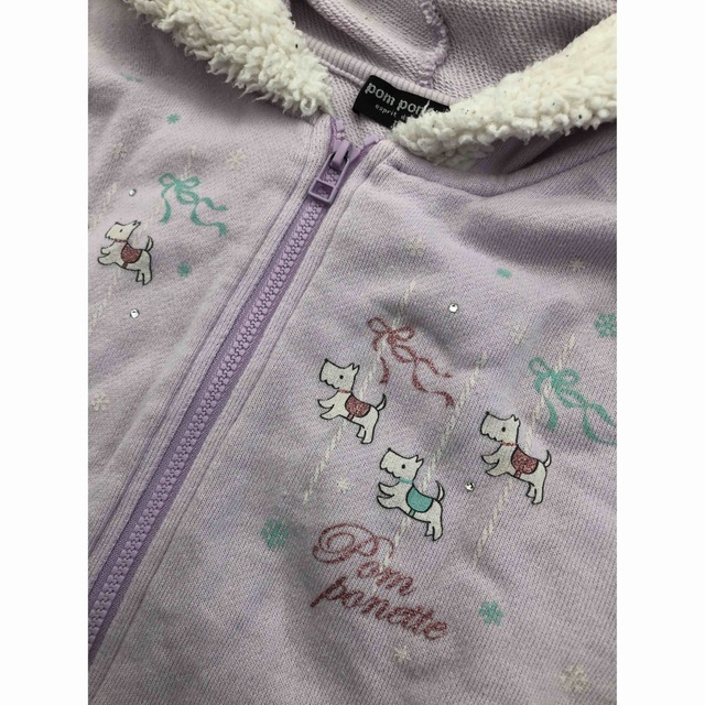 pom ponette(ポンポネット)のポンポネット  140 ジップパーカー　パープル　 キッズ/ベビー/マタニティのキッズ服女の子用(90cm~)(ジャケット/上着)の商品写真