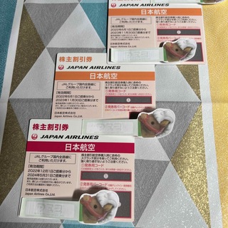 ジャル(ニホンコウクウ)(JAL(日本航空))の日本航空株主割引券　3枚(航空券)