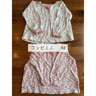 コンビミニ(Combi mini)のコンビミニ   90 長袖　カットソー　ブラウス　スモッグ(Tシャツ/カットソー)