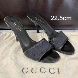 グッチ(Gucci)のグッチ ミュール ピンヒール GG 黒 レディース(ミュール)