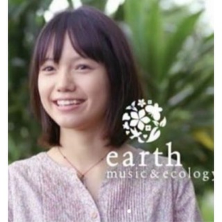 アースミュージックアンドエコロジー(earth music & ecology)のリバティ　ワンピース（ブルー系）earthコラボ(その他)
