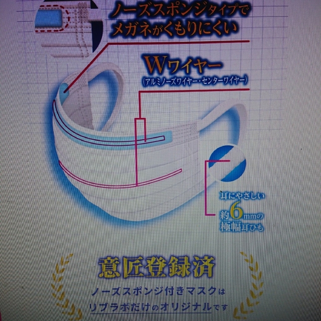 お値下げ！個包装！メガネが曇らないマスク リブふわWマスクプレミアム1500枚！ 3