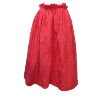 デミルクスビームス(Demi-Luxe BEAMS)のデミルクス ビームス ロングスカート コットンギャザースカート フレア 赤 (ロングスカート)