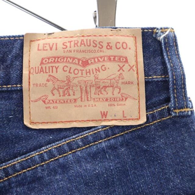 リーバイス 60s 501 BIG E 501 赤耳 足長R 不均等V イエローステッチ ストレート デニムパンツ Levi's ボタン裏2 Vステッチ メンズ  210412