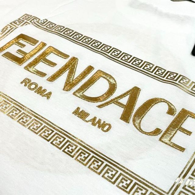 新品未使用】 FENDACE コラボ ロゴ柄 半袖Tシャツ ホワイト L-