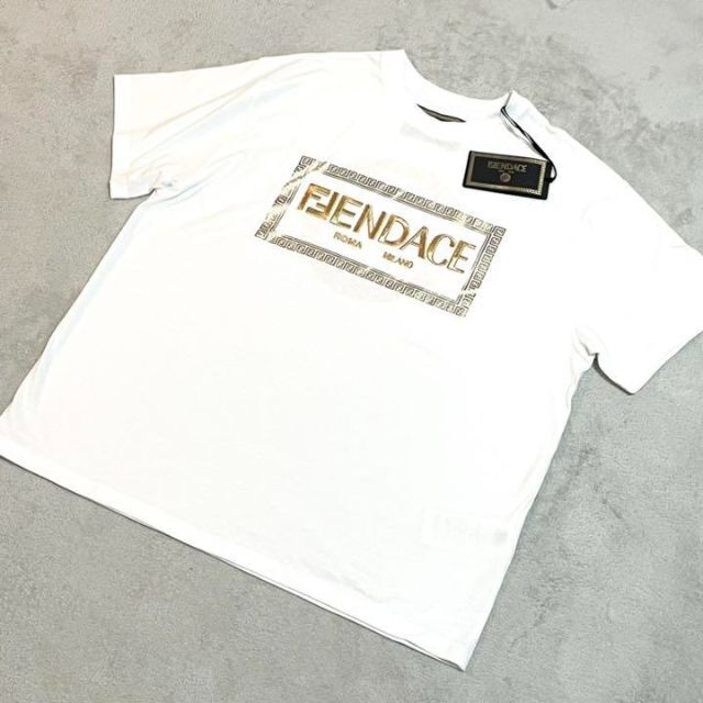 FENDI - 【新品未使用】 FENDACE コラボ ロゴ柄 半袖Tシャツ ホワイト