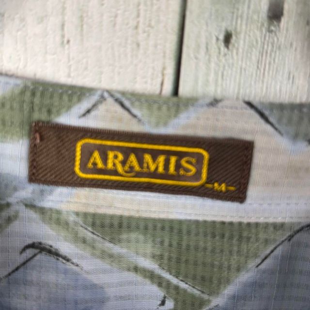 Aramis(アラミス)の80's ARAMIS アラミス　日本製　水彩柄　個性派　ノーカラーレトロシャツ メンズのトップス(シャツ)の商品写真