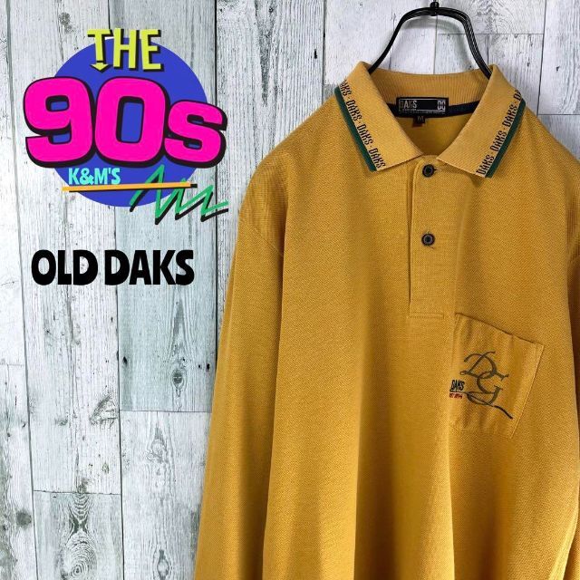 90's OLD DAKS ダックス　ゴルフ　ロゴ刺繍　ロングスリーブポロシャツ