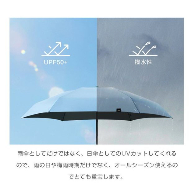 傘カバー有 ミニ 折り畳み傘 晴雨兼用 日傘 遮光 軽量 UVカット 人気 メンズのファッション小物(傘)の商品写真