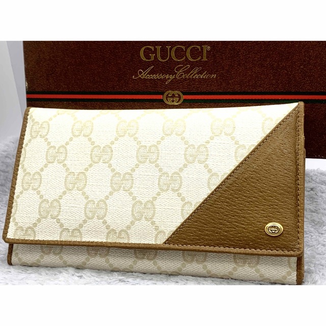 グッチ 長財布 ✨箱付き美品✨GGスプリーム オールドグッチ がま口